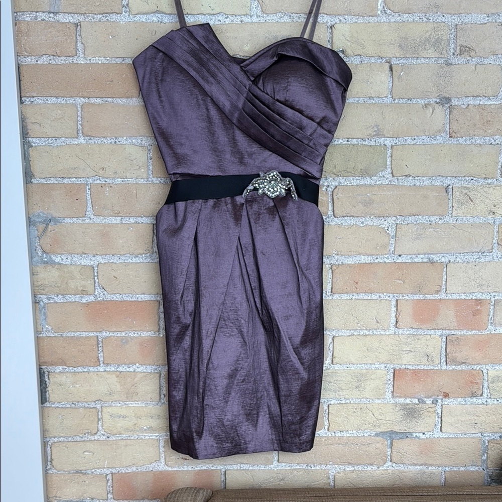 Max & Cleo Elegant Purple Dress with Embellished Waist